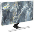 Baocicco Gray Gold Marble Waterproof 22, 23, 24, 25 Inch Anti-Static Dustproof LCD/LED/HD Aesthetic Texture Computer Screen Cover Decor Full Body Cover for Computer Screen Desktop PC Tower Protector