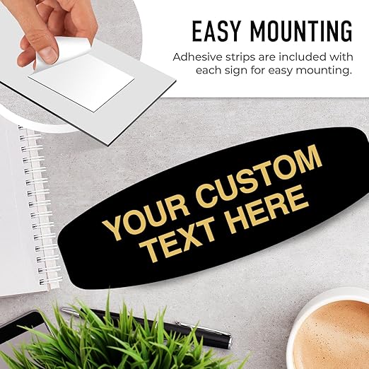 Custom Wall or Door Sign, Personalized Round Plaque Engraved Message for Bussiness, Property and Home Indoor/Outdoor, 2x6 Inches, Made in USA by Sigo Signs