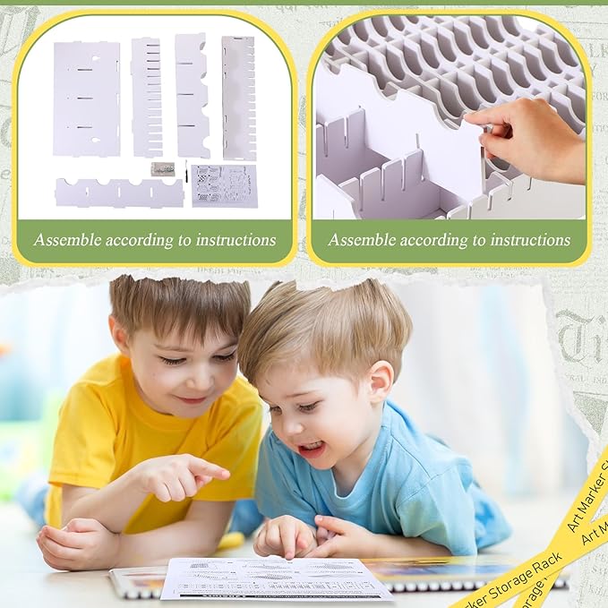 Sunnychicc 1 Pack 60 Grids Ink Pad Storage Holder Stamp Organizer, Ink Pad Stamp Holder Storage Rack for Home Office Crafts School Supplies, White