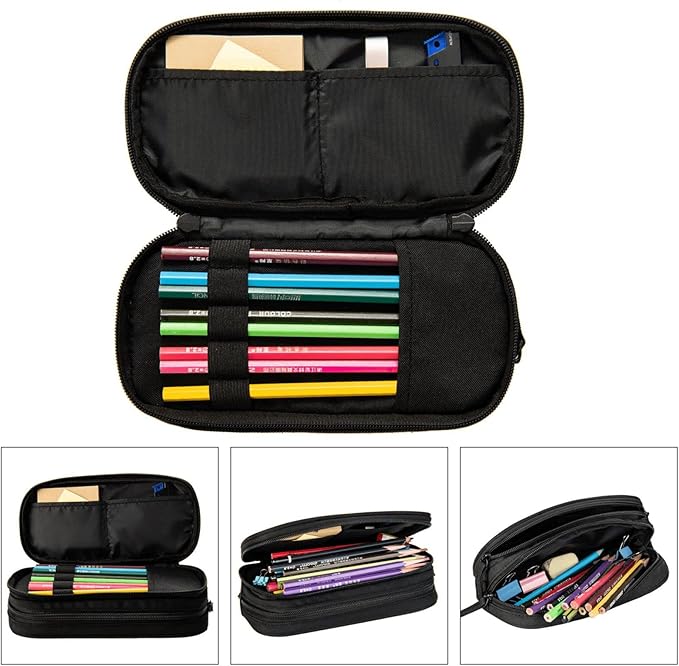 Pazacon Cute Initial Pencil Case for Kids Students, Large Capacity Pencil Pouch for Boys Girls, Letter Design Pencil Box Pen Bag Office Stationery Organizer, Rainbow Letter D