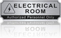 Electrical Room Sign for Business Door，Self-Adhesive Durable Brushed Silver Electric Closet Room Sticker for Home, UV and Weather Resistant Authorized Personnel Only Signs for Business ，Workplace