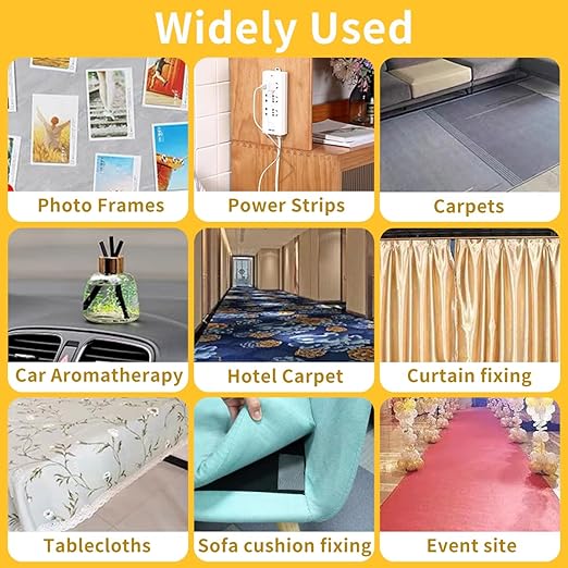 KAIYUER Thin Double Sided Tape Heavy Duty,High Stickness Clear Tape for Making DIY Crafts, Paste Photo, Rug Fixed, Floor,Wall Decor,Office Decor,No Glue Residue,0.5" x 66 FT