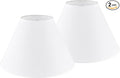 GO&SO 2pcs Pure White Large Lamp Shades,Empire Lamp Shade 6.5" Top x 16.3" Bottom x 10.5" High,Replacement Lamp Shade for Table Lamp,Floor Lamp,Natural Linen Hand Crafted Lamp Cover, Assembly Required