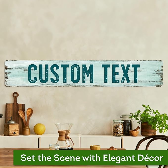 Custom Sign, Custom Street Sign, 11 Font Colors, 13 Font Styles, 4 Hole Options, 22 Sizes, 6x36 Inches, Rust Free DiBound, Fade Resistant, Made in USA by My Sign Center (Shabby Chic)