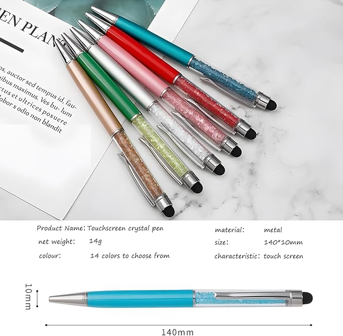 Customized Pens with Name/Logo - Touch Screen Stylus Ballpoint Pen, Perfect for Weddings, Business & Personalized Gifts (Yellow,300)