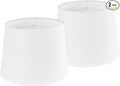 GO&SO Large White Texture Lamp Shades Set of 2,Drum Lampshades Replacemnt for Table Lamps Floor Lamps-14"Top × 16" Bottom × 11" High(Spider),Required Assembly-Modern Floor Lamp for Living Room