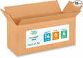 Medium Moving & Shipping Boxes 14x6x6 inches (10-Pack) - Extra Strength 200 lb vs Regular - Corrugated Boxes for Packaging - Durable Cardboard Box for Shipping - Packing Box by IDL Packaging