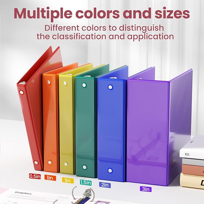 SUNEE 3 Ring Binder 2 Inch 1 Pack, Clear View Binder Three Ring PVC-Free (Fit 8.5x11 Inches) for School or Office Supplies, Yellow