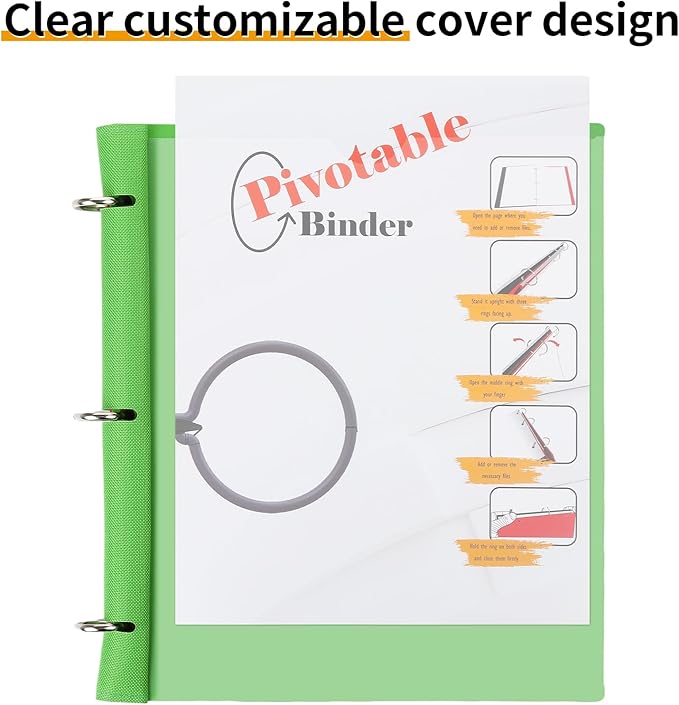 Tashkummy 360° Pivotable Project Organizer Binder, 2 Pack Upgraded 3 Ring Binder with Colored Tab Dividers with Pockets, Customizable Cover Multi Pocket Folder Binder for Home, School, Office- Purple