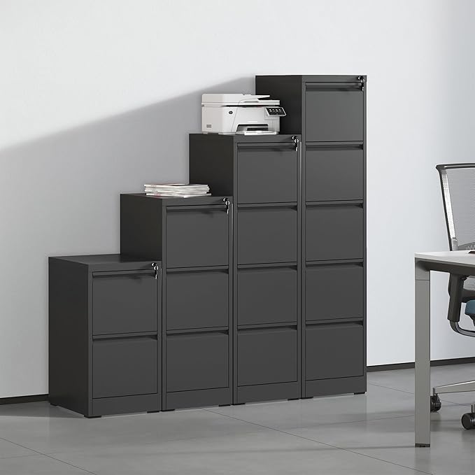 OPTYMIRA Metal File Cabinet with 2 Drawer Heavy Duty Home Office Steel Vertical Filing Lockable Cabinets for Legal/Letter Size,Assembly Required