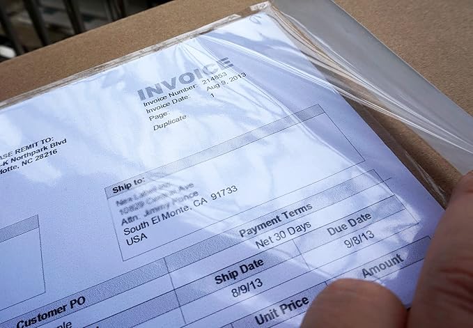 (1000 Pcs) Premium 6''x10'' Packing List Envelopes, Tailored Size for Letter-size Paper Folded in Half, Adhesive Shipping Label Pouches/Sleeves