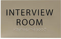 ADA CENTRAL SIGNS - 6" X4" Interview Room Sign - ADA Compliant Tactile Graphics Grade 2 Braille Text Acrylic Wall Sign | Privacy, Meeting, Room Name Sign for Schools, Hospitals, Offices, & Apartments