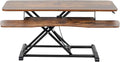 VIVO 42 inch Desk Converter, K Series, Height Adjustable Sit to Stand Riser, Dual Monitor and Laptop Workstation with Wide Keyboard Tray, Rustic Vintage Brown Top, Black Frame, DESK-V042KN