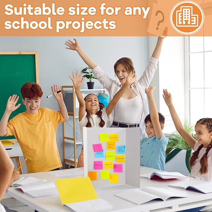 Ctosree 36 Pcs 14 * 22 Inch Tri Fold Poster Board Bulk, Science Fair Project Display Paperboard, Single Wall, Lightweight Presentation Board (White)