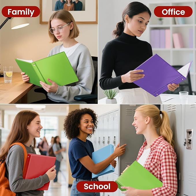 SUNEE 3 Ring Binder 3 Inch 1 Pack, Clear View Binder Three Ring PVC-Free (Fit 8.5x11 Inches) for School or Office Supplies, Tender Green