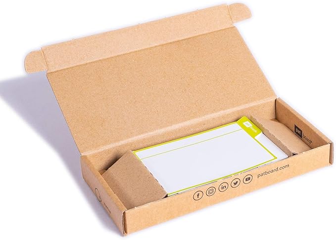 PATboard Scrum Board and Kanban Board - 16 Task Cards Medium - with nanocups® for Glass - Lime