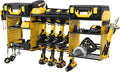Power Tool Organizer Wall Mount with Charging Station, Heavy Duty Metal Cordless Drill Holder, Garage Tool Storage Battery Rack with 8 Outlet, Gift for Men Husband Dad Birthday Anniversary Yellow