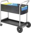 Safco Scoot Legal SizeMail Cart 5239BL Black, Swivel Wheels