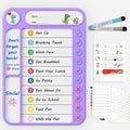 Magnetic Chore Chart for Kids, ADHD Task Tracker Easy-Check Routine Dry Erase Board, to-Do List Planning Tool with Stand for Fridge/Desk/Home/School, 6 Reusable Sheets, 2 Markers Purple