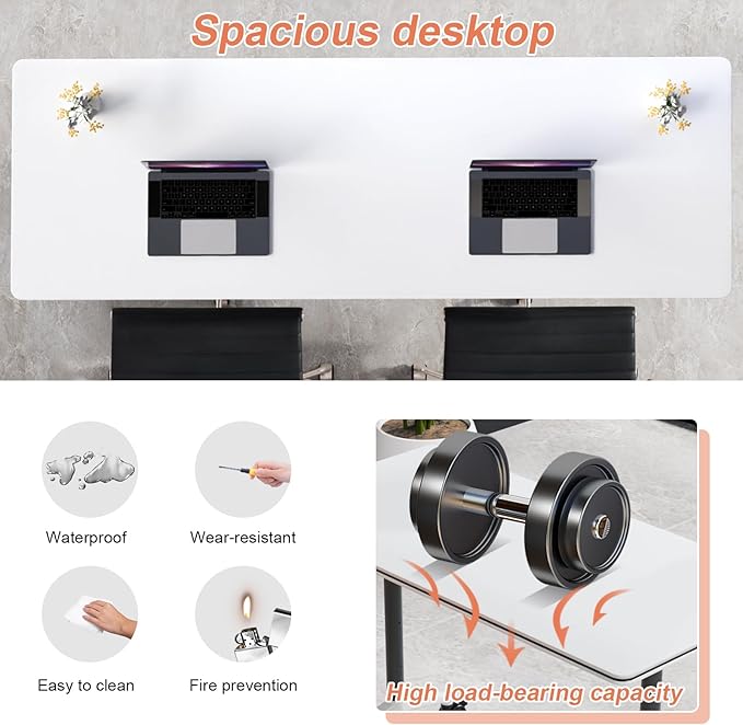 Conference Table Flip Top Mobile Conference Room Tables,Folding Conference Table with Wheels,Large Meeting Training Seminar Table Saving Space for Office Classroom(8A,70.8'')