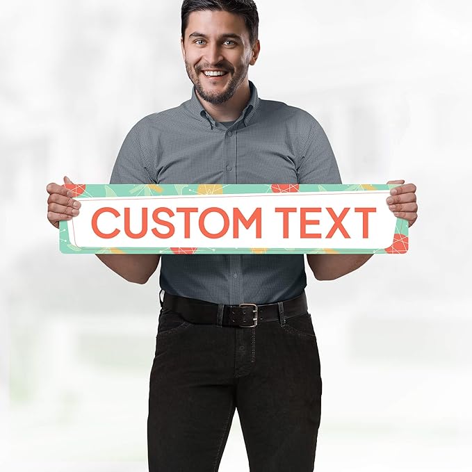 Custom Sign, Custom Street Sign, 11 Font Colors, 13 Font Styles, 4 Hole Options, 22 Sizes, 6x30 Inches, Rust Free DiBound, Fade Resistant, Made in USA by My Sign Center (Mid-Century Modern 2)