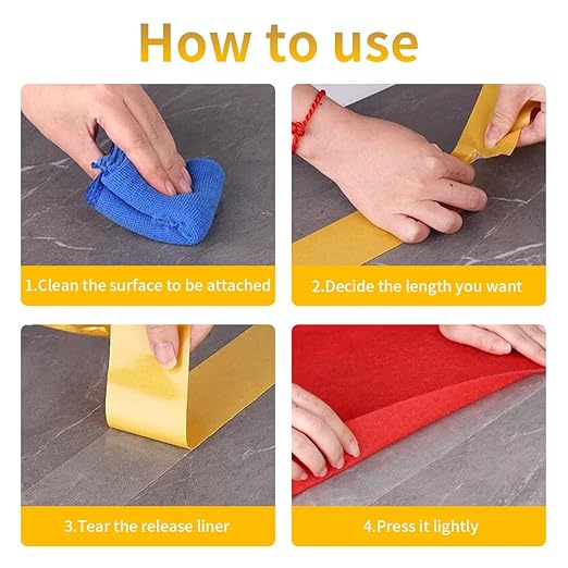 KAIYUER Thin Double Sided Fabric Tape Heavy Duty, 1" x 66 FT,Strong Double Sided Tape for Clothes,Crafts,Walls and Woodworker,No Glue Residue High Stickness Mounting Tape