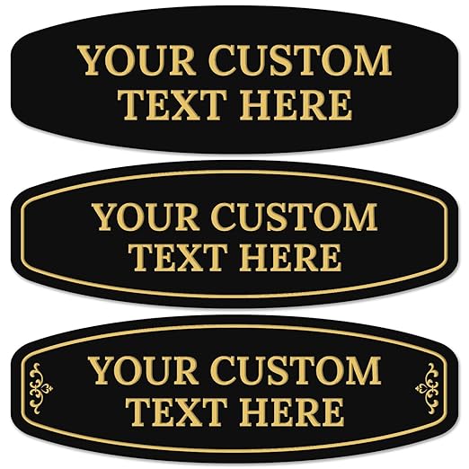 Custom Wall or Door Sign, Personalized Round Plaque Engraved Message for Bussiness, Property and Home Indoor/Outdoor, 2x6 Inches, Made in USA by Sigo Signs