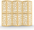 VINGLI 70'' H Room Divider, Non-Woven Fabric Privacy Screen, Indoor Partition Wall Dividers, Freestanding Hinged Space Separator with Modern Unique Pattern (Gold, 6 Panel)
