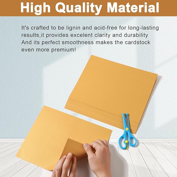 Silunkia 40 Sheets Gold Shimmer Cardstock 8.5 x 11 Certificate Paper, 75lb Craft Paper Card Stock for Cards Making, Birthday Decorations, Wedding Invitations, Greeting Cards