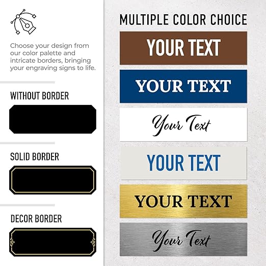 Custom Wall or Door Sign, Personalized Notched Plaque Engraved Message for Bussiness, Property and Home Indoor/Outdoor, 2x6 Inches, Made in USA by Sigo Signs