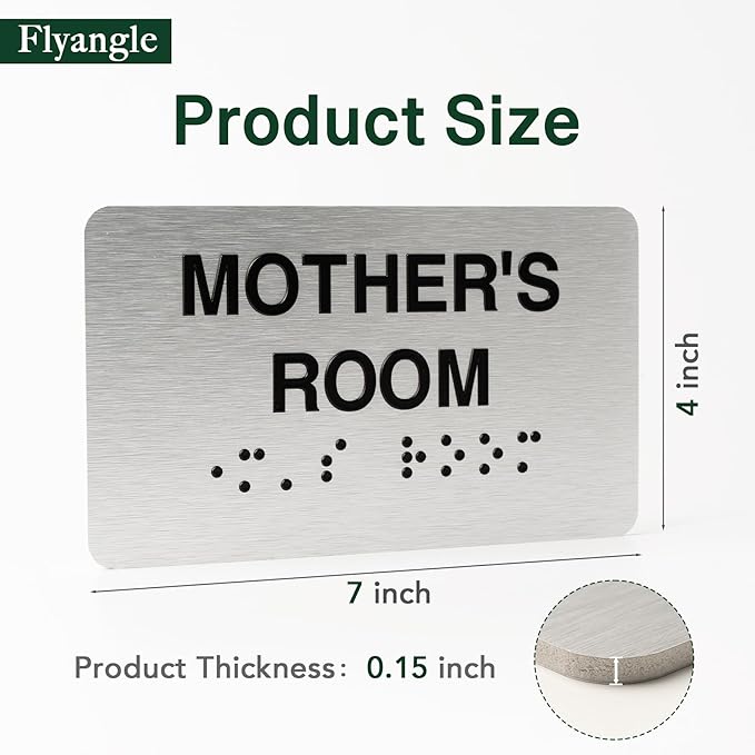 Exit Signs for Business and Office Sign, ADA Signs with Raised Text & Grade 2 Braille, Easy Installation with Adhesive Pad – Brushed Aluminum/Silver