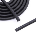 Flauzmann 3/8" Braided Cable Sleeve - 10Ft Cat Cord Protector Split Wire Loom Tubing Flexible Self Wrapping for USB, Audio, Automotive Cord, Dog Chew Proof Cable Protector - Black