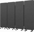 Soundproof Room Divider W/Wheels, 66in Office Dividers for Sound Proofing & Reducing, Sound Proof Dividers for Office Partitions Portable Temporary Wall Acoustic Wall Divider (Cool Grey, 4 Panel)