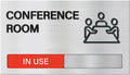 Conference Room Door Signs for Office, Meeting In Progress Door Sign, In Use Available Slider Indicator Tells Whether Room Vacant Or Occupied