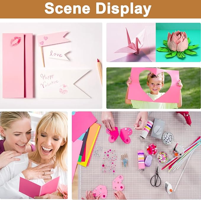 Silunkia 40 Sheets Pink Shimmer Cardstock 8.5 x 11 Crafts Paper, 75lb Heavyweight Card Stock Craft Paper for DIY Cards Making, Greeting Cards, Wedding Invitations, Menus