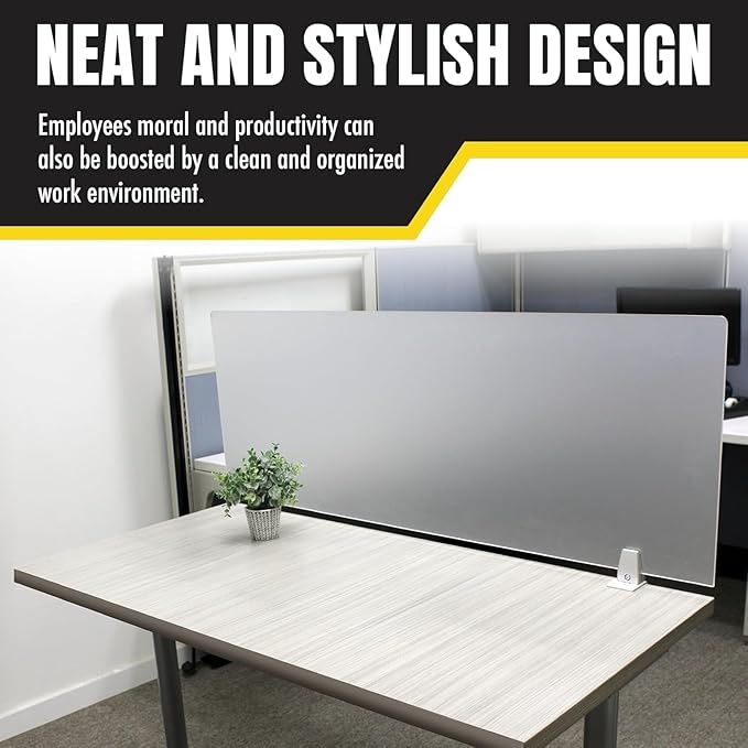 OBEX Frosted Acrylic Desk Mounted Privacy Panel, 24" x 42", Frosted