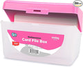 Enday Index Card Holder Pink, 3x5 Note Flash Card Organizer Case, Index Card File w/flip top, Notecard Recipe, Holder, Holds 250 Cards, Also Available in Purple, Red, Green, Blue, Grey (1 PC)