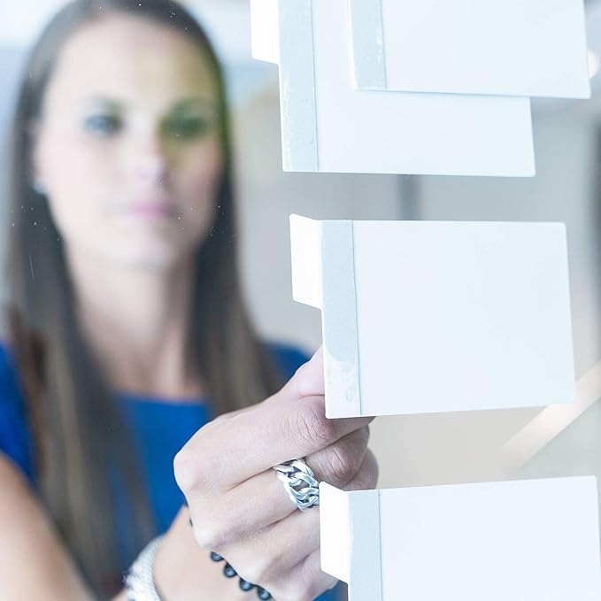 PATboard Scrum Board and Kanban Board - 16 Task Cards Medium - with nanocups® for Glass - Red