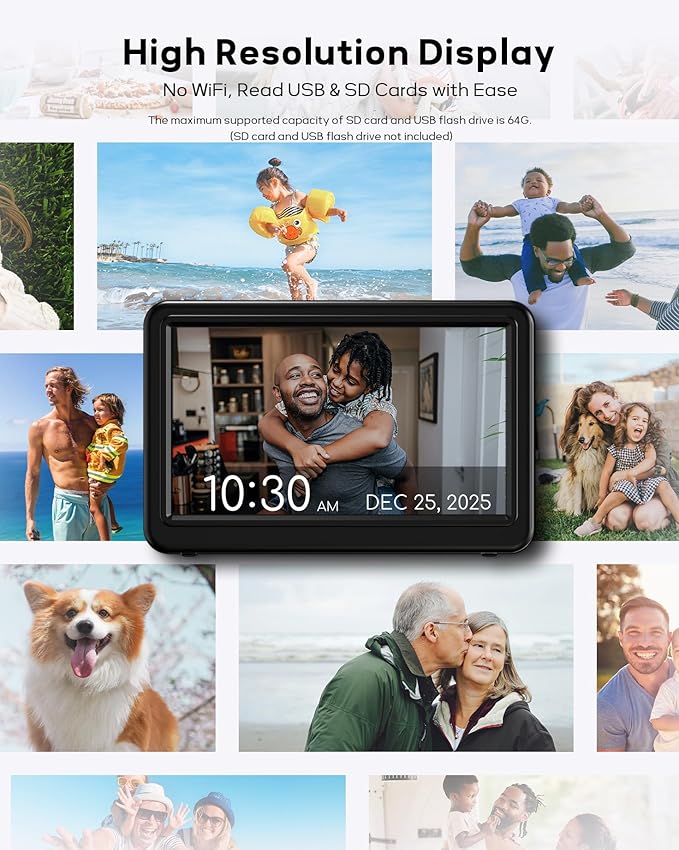 Mesqool Dementia Clock for Seniors -7" Large HD Display with Day and Date, 20 Alarms and 20 Reminders, Auto DST, 18 Ringtones, Plug-in Electric Calendar Clock for Alzheimer’s & Memory Loss Care