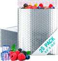 Amiff Silver Thermal Bubble Mailer, 6.5 x 10.5 Inches. 25 Pack Metallic Bubble Mailers. Self-Seal Insulated Mailers for Cold Shipping. Padded Envelopes Waterproof. Thermal Bag for Food, Cosmetics