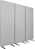 Stand Up Desk Store ReFocus Freestanding Noise Reducing Acoustic Room Wall Divider Office Partition (Cool Grey, 72" x 66", Zippered 3-Pack)