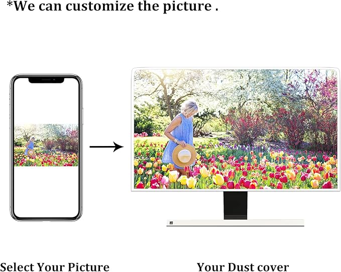 Baocicco White Gold Computer Monitor Cover with Abstract Texture Marble Design 26, 27, 28 Inch Panel Case Computer Monitor Covers Sleeve Compatible with PC Desktop and TV LCD/LED/HD Screen Cover