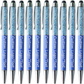 Yucold Customized Pens with Name/Logo - Touch Screen Stylus Ballpoint Pen, Perfect for Weddings, Business & Personalized Gifts (Lake blue,300)