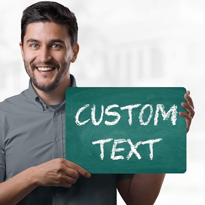 Custom Sign, Custom Street Sign, 11 Font Colors, 13 Font Styles, 4 Hole Options, 22 Sizes, 10x14 Inches, Rust Free DiBound, Fade Resistant, Made in USA by My Sign Center (Chalkboard Green)