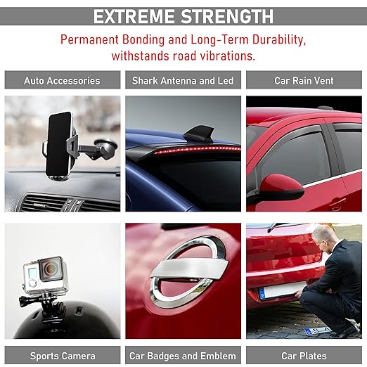 CANOPUS Double Sided Tape, 5952 Heavy Duty Mounting Tape, Strong Bond & Weatherproof Seal Strip for Automotive Mounting, Picture and Photo Frame, Poster, Craft, 0.375 in x 15 ft, Black, Made in USA