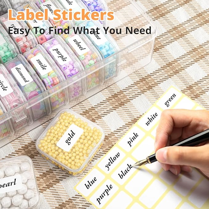 Mathtoxyz Bead Organizer Box, 62Pcs Small Organizers and Storage Plastic Cases, Mini Clear Storage Containers With Hinged Lid, Rectangle for Bracelet Making, DIY Jewelry Craft, Nail