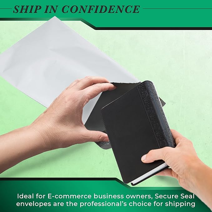 1000 Pack Secure Seal White Poly Mailers - Safe Shipping with 14x17 Mailers - Self Sealing 2 Mil Poly Shipping Envelopes