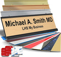Custom Name Plate for Doors, with Choice of Mounting Holders for Walls, Doors, Cubicles, Hanging and More - Personalized Cashew Plastic Black Letters - USA Made 2x6 - N6