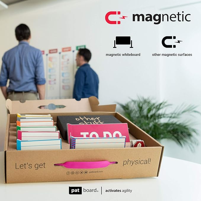 PATboard Kanban Board and Scrum Board – Full Toolset with 137 Scrum Cards for Whiteboard – Agile Kit, Agile Board, Kanban Board Kit – Scrum Tools, Project Management Tools