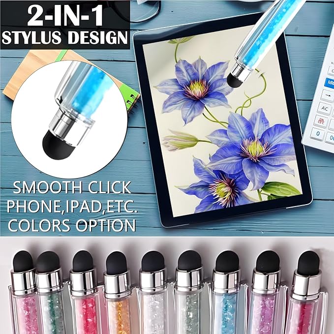Yucold Customized Pens with Name/Logo - Touch Screen Stylus Ballpoint Pen, Perfect for Weddings, Business & Personalized Gifts (Royal blue,30)